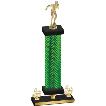 Premium Single Green Carbon Fiber Fourth Place Swimming Trophy