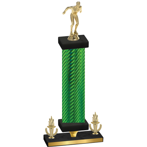 Premium Single Green Carbon Fiber Victory Swimming Trophy