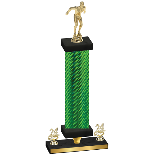 Premium Single Green Carbon Fiber Year Swimming Trophy