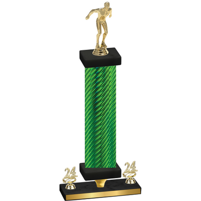Premium Single Green Carbon Fiber Year Swimming Trophy