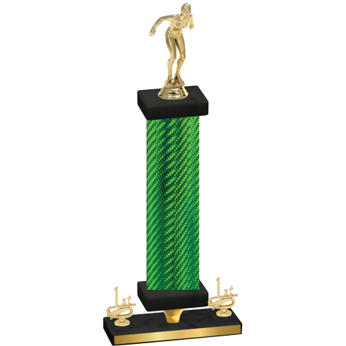 Premium Single Green Carbon Fiber First Place Tennis Trophy