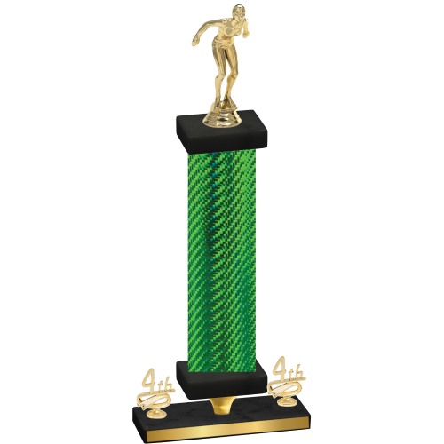 Premium Single Green Carbon Fiber Fourth Place Tennis Trophy