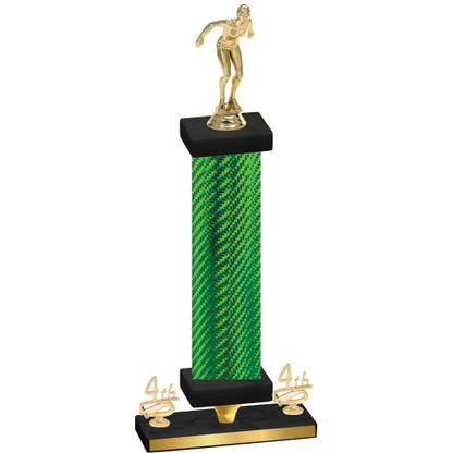 Premium Single Green Carbon Fiber Fourth Place Tennis Trophy