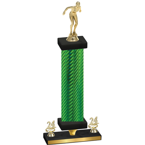 Premium Single Green Carbon Fiber Year Tennis Trophy
