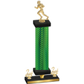 Premium Single Green Carbon Fiber Second Place Football Trophy