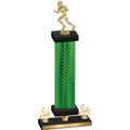 Premium Single Green Carbon Fiber Fourth Place Football Trophy
