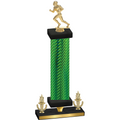 Premium Single Green Carbon Fiber Victory Football Trophy