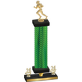 Premium Single Green Carbon Fiber Year Football Trophy