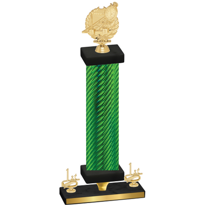 Premium Single Green Carbon Fiber First Place Swimming Trophy