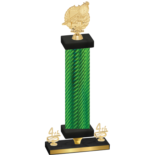 Premium Single Green Carbon Fiber Fourth Place Swimming Trophy