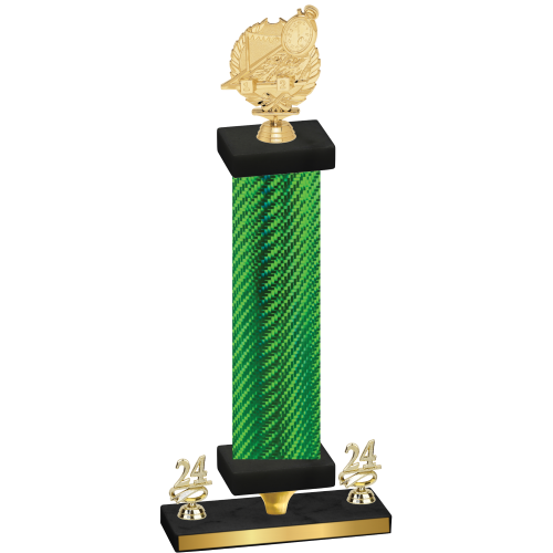 Premium Single Green Carbon Fiber Year Swimming Trophy