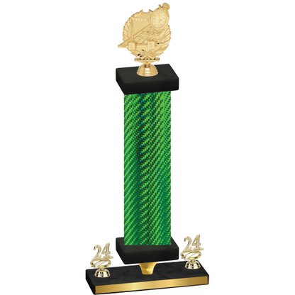Premium Single Green Carbon Fiber Year Swimming Trophy