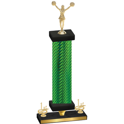Premium Single Green Carbon Fiber First Place Cheerleading Trophy