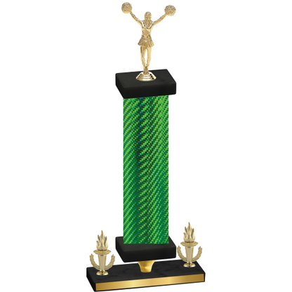 Premium Single Green Carbon Fiber Victory Cheerleading Trophy
