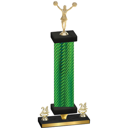 Premium Single Green Carbon Fiber Year Cheerleading Trophy