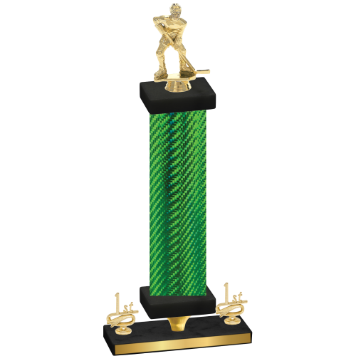 Premium Single Green Carbon Fiber First Place Hockey Trophy
