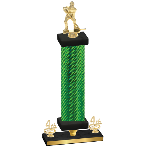 Premium Single Green Carbon Fiber Fourth Place Hockey Trophy