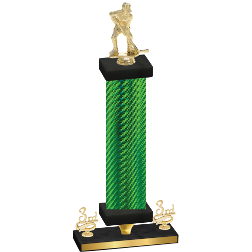 Premium Single Green Carbon Fiber Third Place Hockey Trophy