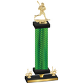 Premium Single Green Carbon Fiber First Place Lacrosse Trophy