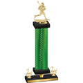 Premium Single Green Carbon Fiber Second Place Lacrosse Trophy