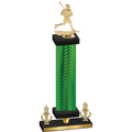 Premium Single Green Carbon Fiber Victory Lacrosse Trophy