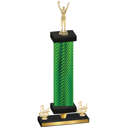 Premium Single Green Carbon Fiber Third Place Victory Trophy