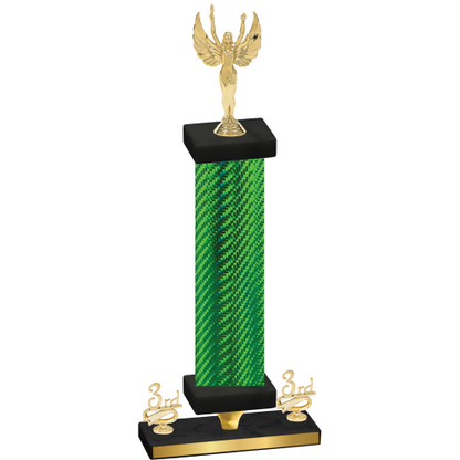 Premium Single Green Carbon Fiber Third Place Victory Trophy