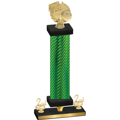 Premium Single Green Carbon Fiber Second Place Basketball Trophy