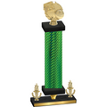 Premium Single Green Carbon Fiber Victory Basketball Trophy