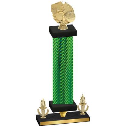 Premium Single Green Carbon Fiber Victory Basketball Trophy