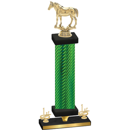 Premium Single Green Carbon Fiber First Place Horses Trophy