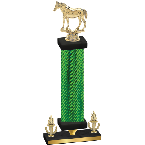 Premium Single Green Carbon Fiber Victory Horses Trophy