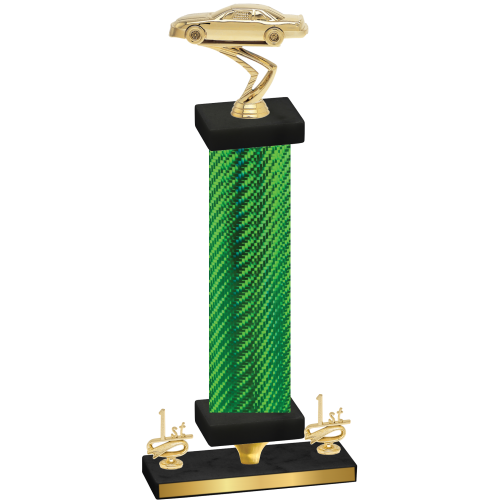 Premium Single Green Carbon Fiber First Place Cars Trophy