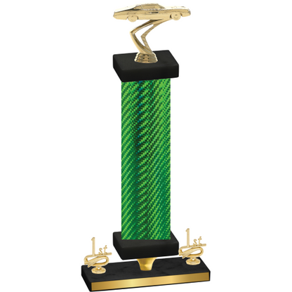 Premium Single Green Carbon Fiber First Place Cars Trophy