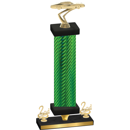 Premium Single Green Carbon Fiber Second Place Cars Trophy
