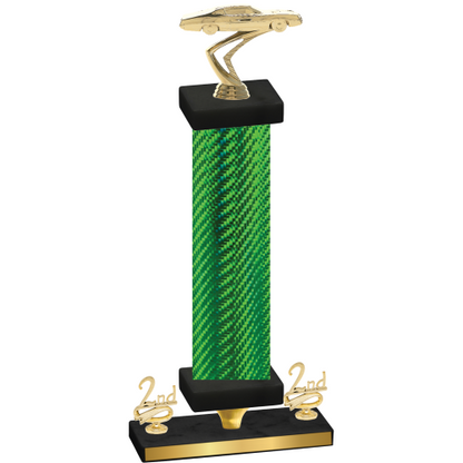Premium Single Green Carbon Fiber Second Place Cars Trophy