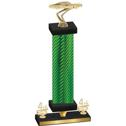 Premium Single Green Carbon Fiber Fourth Place Cars Trophy
