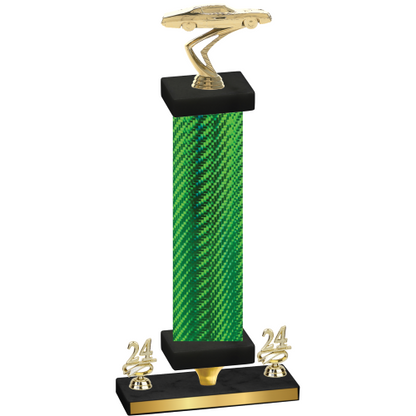 Premium Single Green Carbon Fiber Year Cars Trophy