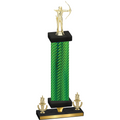 Premium Single Green Carbon Fiber Victory Archery Trophy