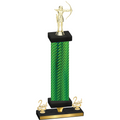 Premium Single Green Carbon Fiber Second Place Archery Trophy