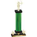 Premium Single Green Carbon Fiber Fourth Place Archery Trophy
