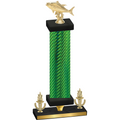 Premium Single Green Carbon Fiber Victory Fishing Trophy
