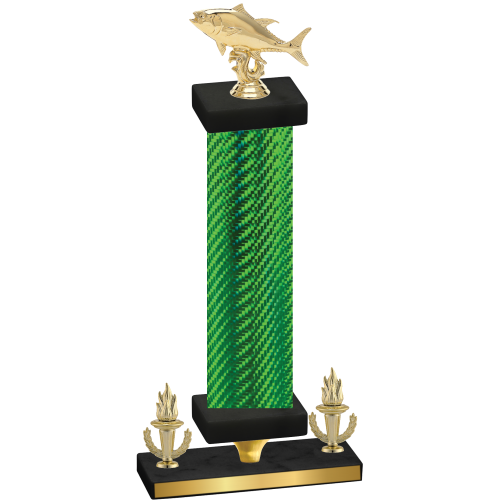 Premium Single Green Carbon Fiber Victory Fishing Trophy