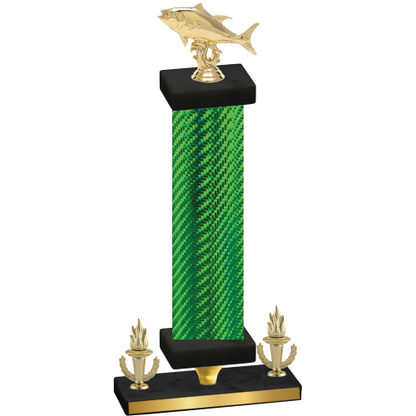 Premium Single Green Carbon Fiber Victory Fishing Trophy