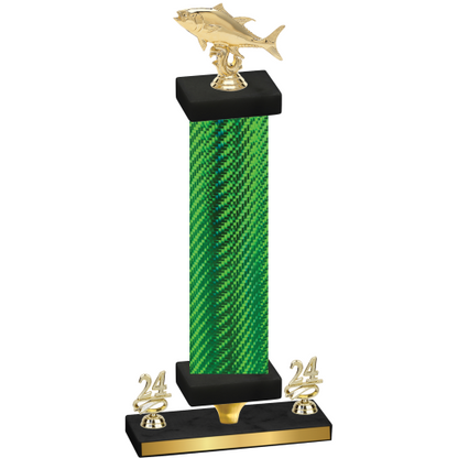 Premium Single Green Carbon Fiber Year Fishing Trophy