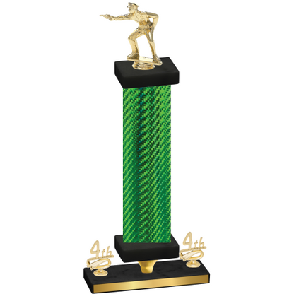 Premium Single Green Carbon Fiber Fourth Place Shooter Trophy