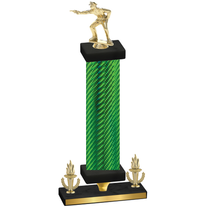 Premium Single Green Carbon Fiber Victory Shooter Trophy