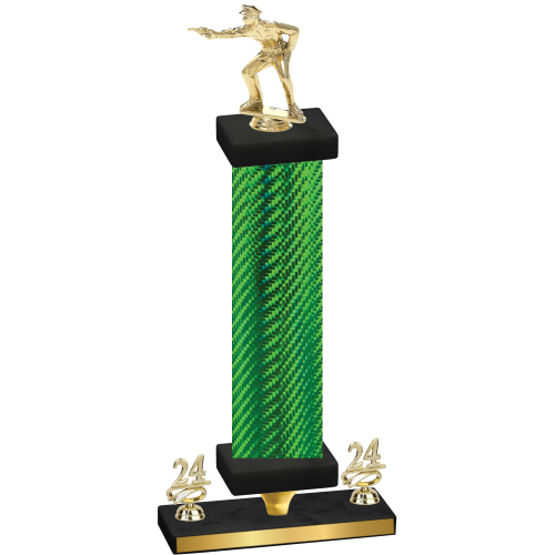 Premium Single Green Carbon Fiber Year Shooter Trophy