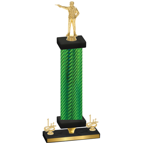 Premium Single Green Carbon Fiber First Place Shooter Trophy