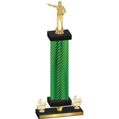 Premium Single Green Carbon Fiber Fourth Place Shooter Trophy